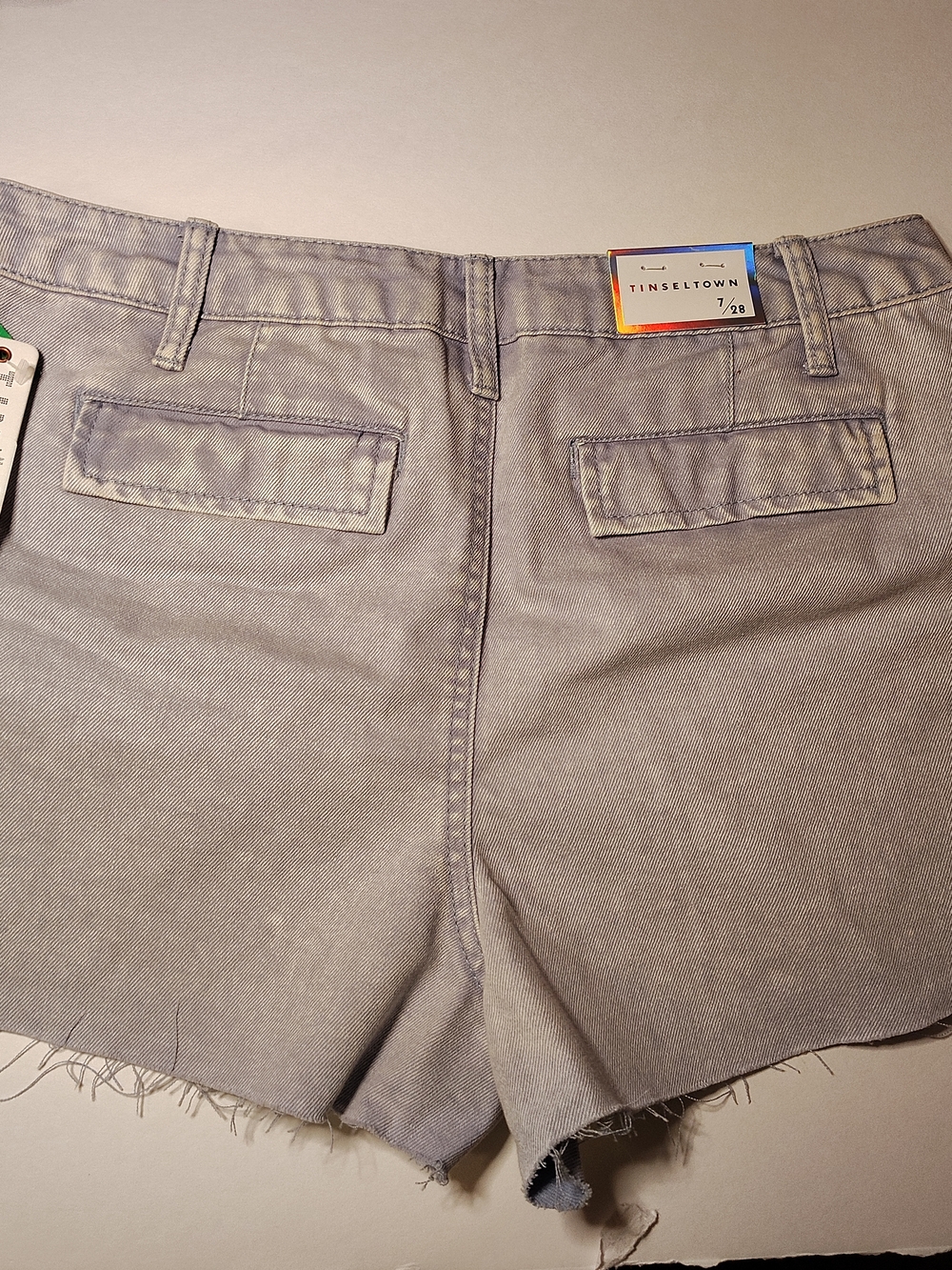 Francesca's Light Blue  Frayed Denim Shorts - Picture 4 of 8
